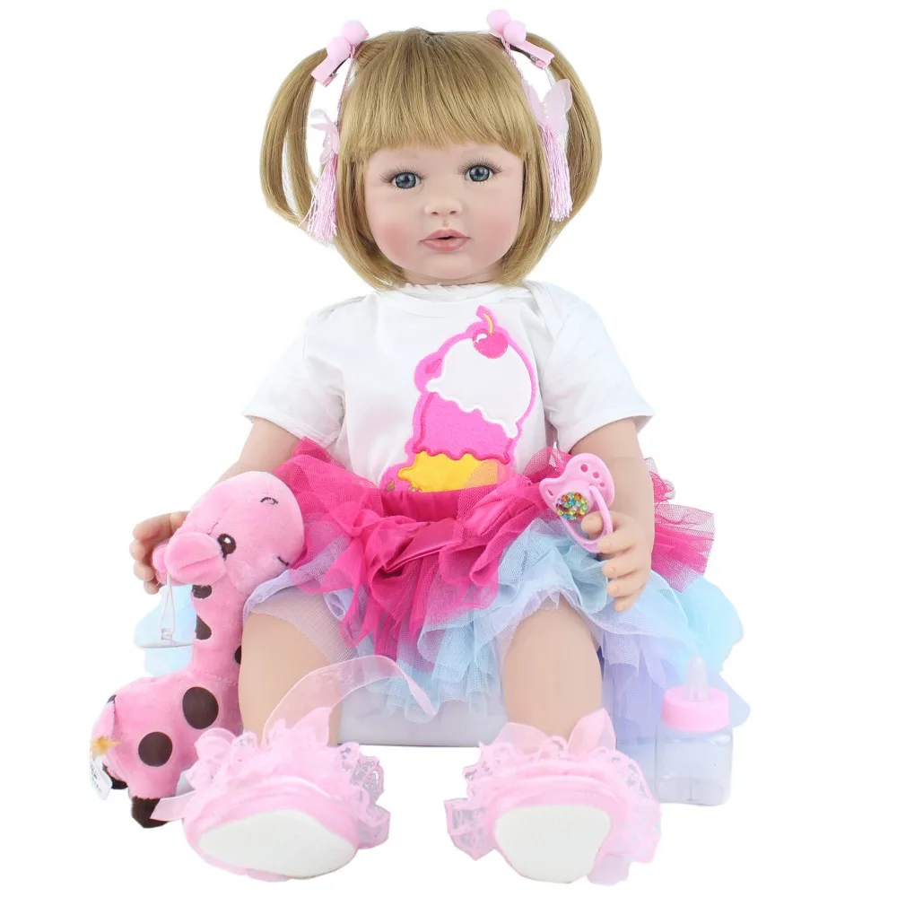 

Princess Girl Doll with Giraffe Lifelike Baby Bonecas Bebe Doll Reborn