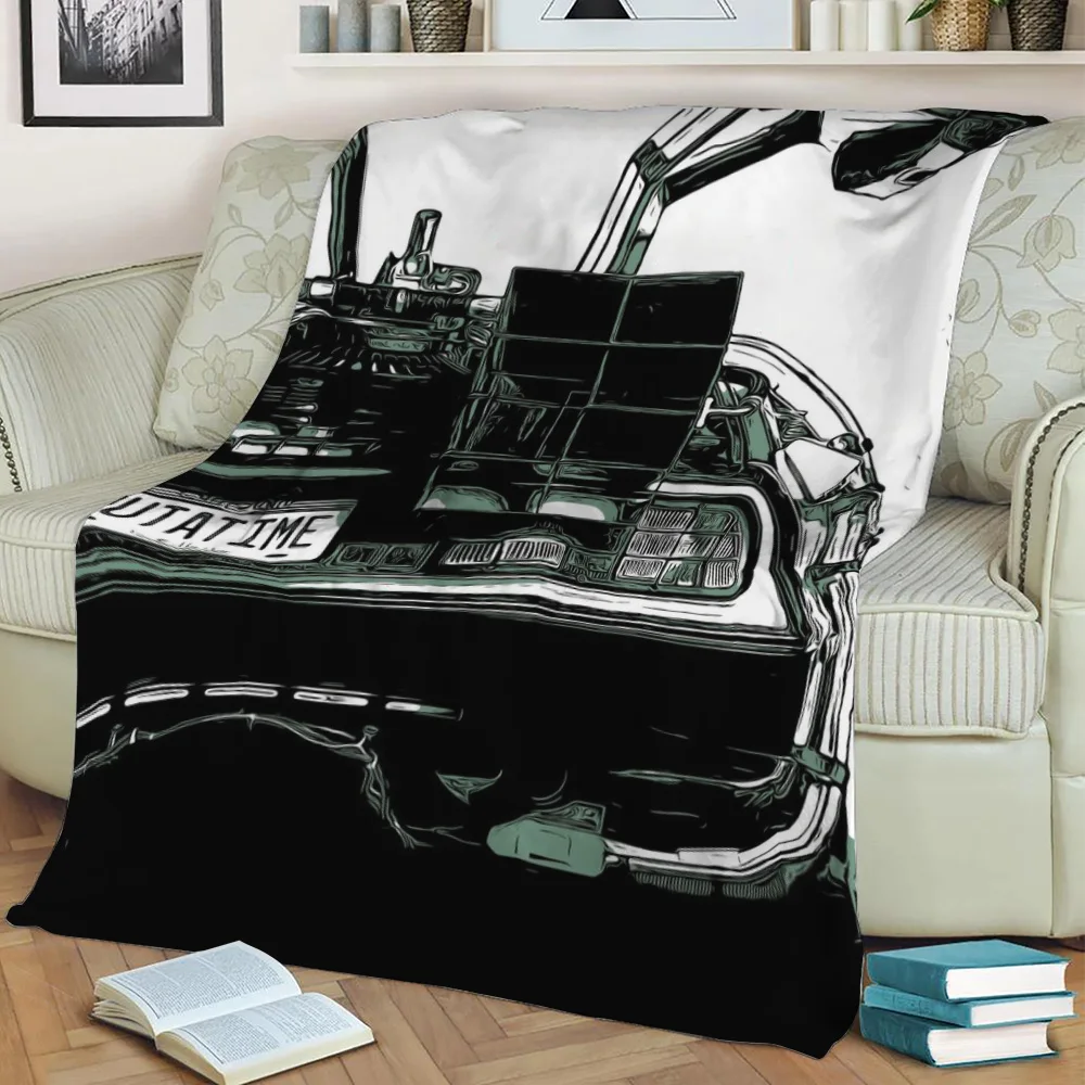 

the delorean Custom Personalized 3D Printed Coral Fleece Fabric Soft Plush Fleece Blanket As Gift For Kids Dropshipping