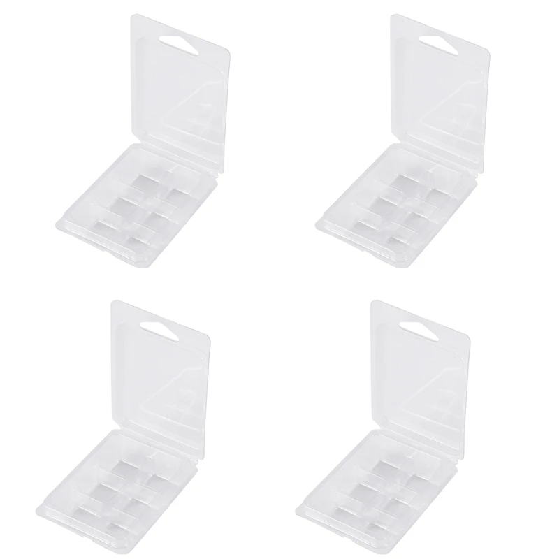 

400 Packs Wax Melt Clamshells Molds Square, 6 Cavity Clear Plastic Cube Tray For Candle-Making & Soap