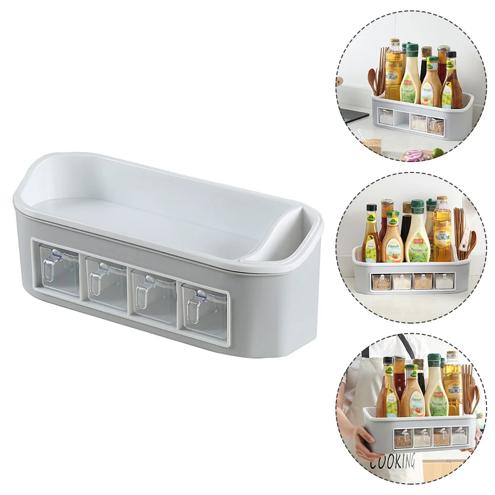 

Organizer Condiment Jars Stand Seasoning Bottle Holder Jars Rack Salt Sugar Stand for Home Indoor Daily Use