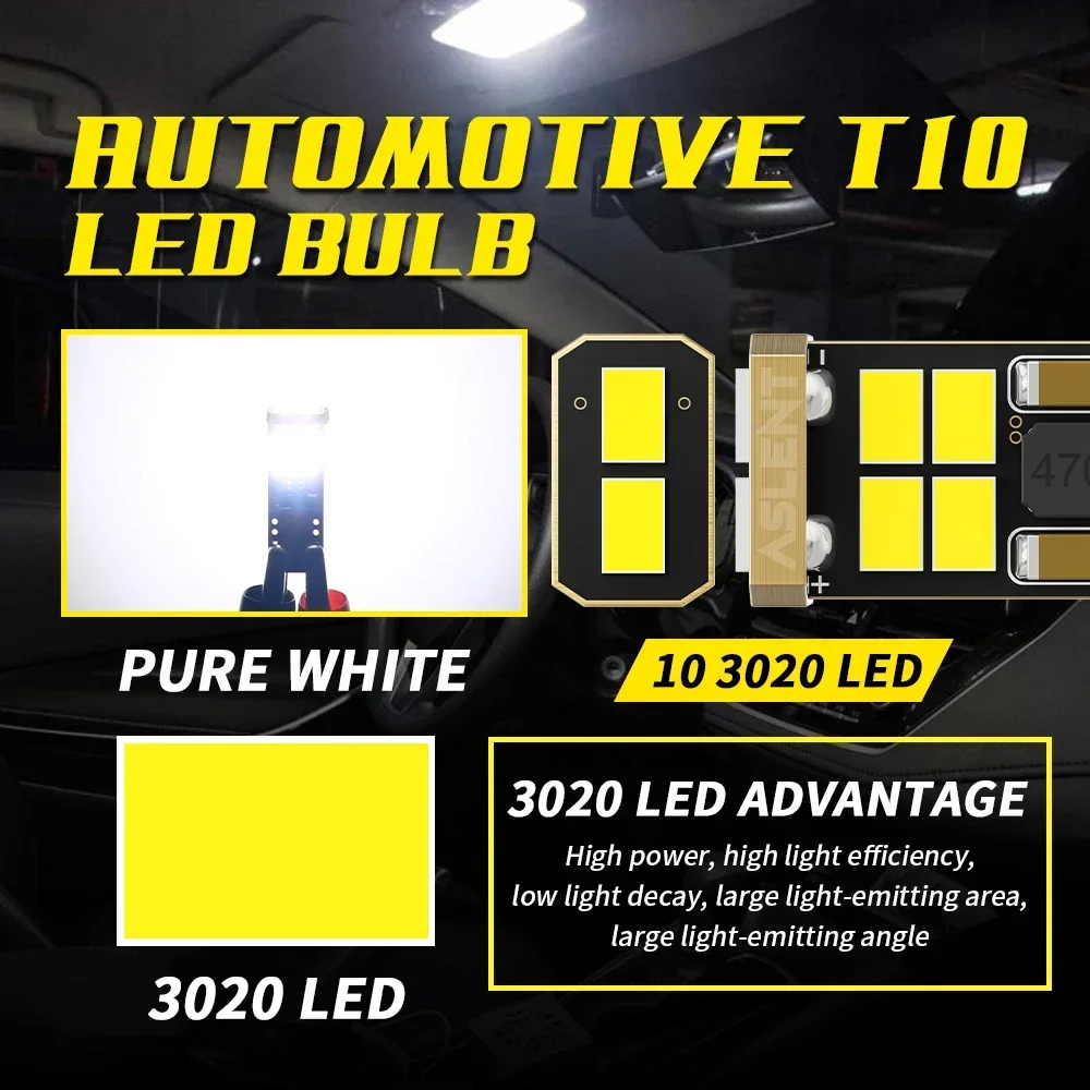 2 шт. W5W T10 LED CANBUS без ошибок 5W5 1800Lm 3020 SMD Супер яркие автомобильные парковочные