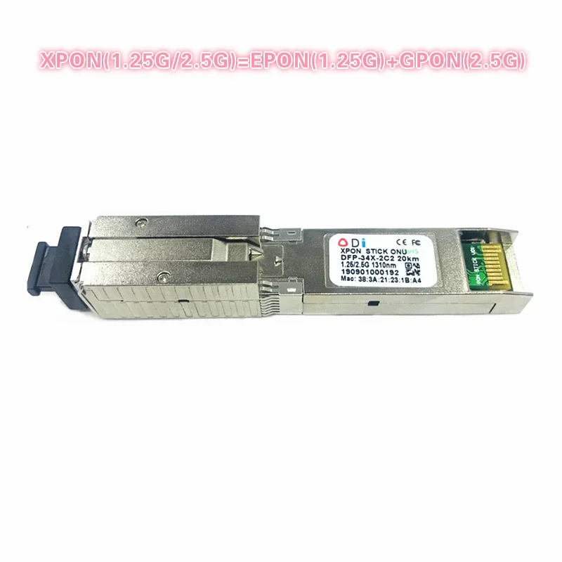 E/GXPON SFP ONU Stick с разъемом MAC SC Модуль DDM pon 1490/1330 нм 1 25/2 5G XPON/EPON/GPON (1 244 Гбит/с/2 55G) 802.3ah