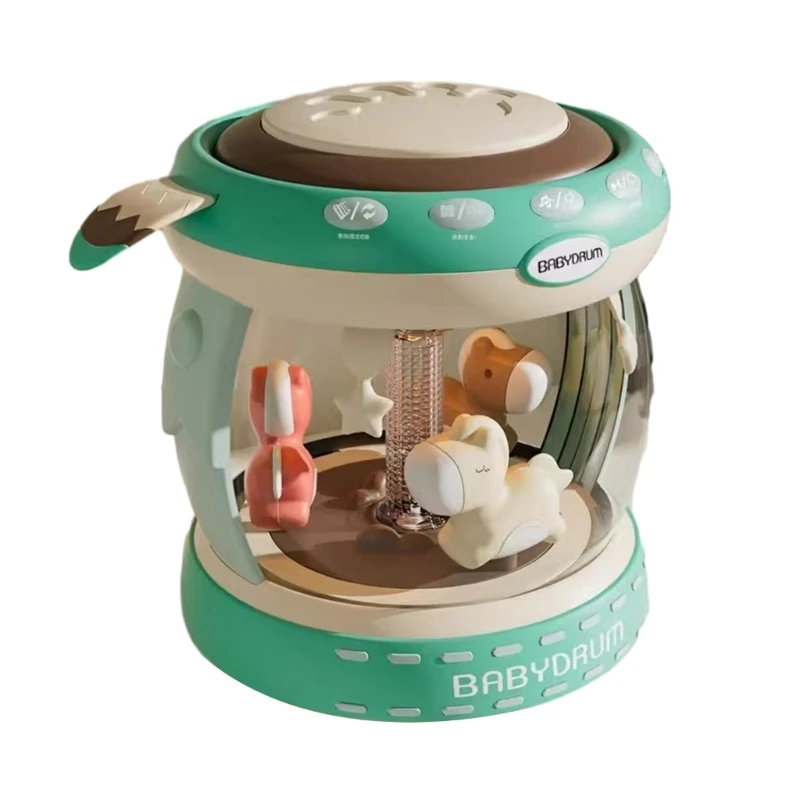 

Electronic Handdrum Baby Toy Led Rotating Projector Toy with Lullaby Toddler Soothing Toy Glowin The Dark Children Gift