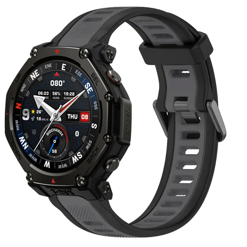 Фото Спортивный силиконовый ремешок 18/20/22 мм для Amazfit T-Rex3 Pro 48 мм 44 мм/Active 2, браслет для Amazfit Helio/Balance 2/Bip 6 №2