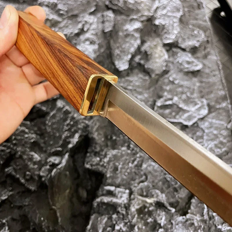 Sun Moon Double Blade House together M390 Wooden Handle small Straight knife Outdoor Knife Hunting emergency rescue fruit