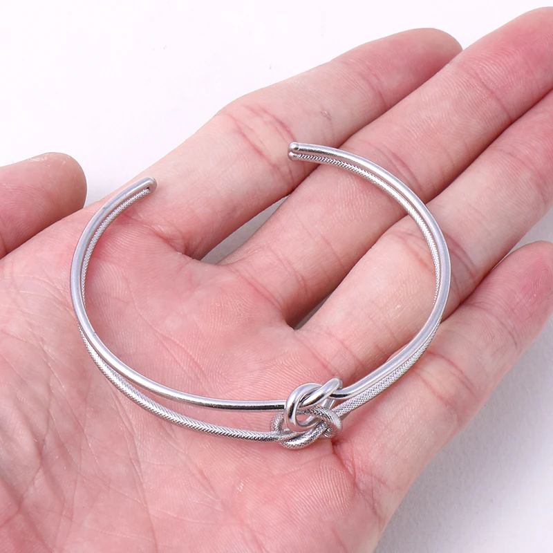 65mm Stainless Steel Bracelet Double-layer Knot Cross Type 15mm Fashion Personalized New Bracelet Holder DIY Jewelry Accessories