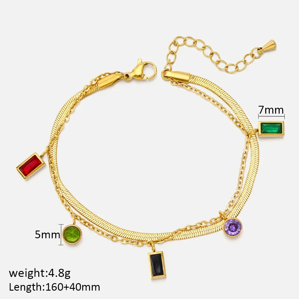 Золотые браслеты для женщин Loe цепочка из нержавеющей стали с подвеской