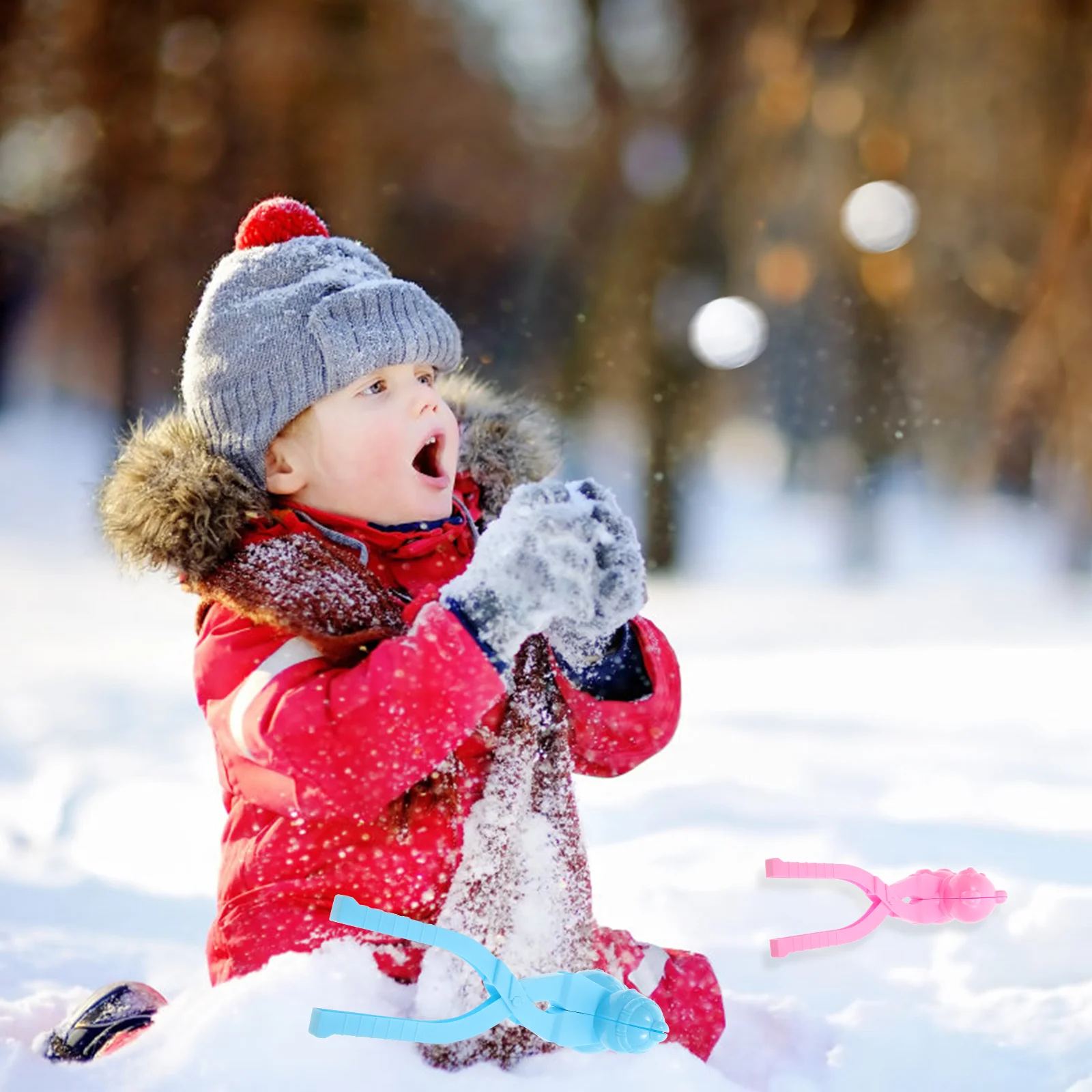 4 шт. модель снега снежный шар мультяшный снежок зажимы игрушки забавные