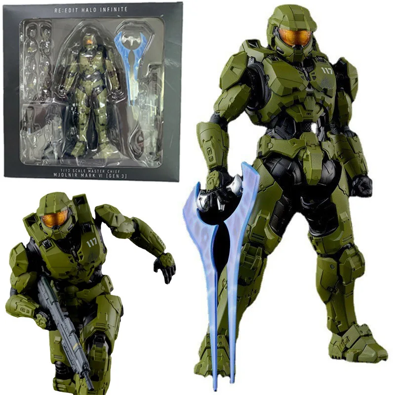 

18CM PVC Toy Halo 5:Guardians Master Chief Infinate Mjolnir Mark VI Gen3 Action Figure Collection John117 Movable Model Toy Doll