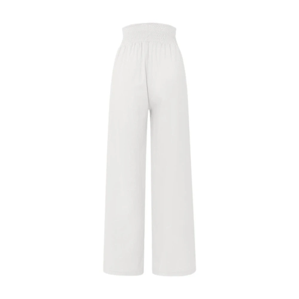 

Брюки женские свободные однотонные с широкими штанинами и высокой талией