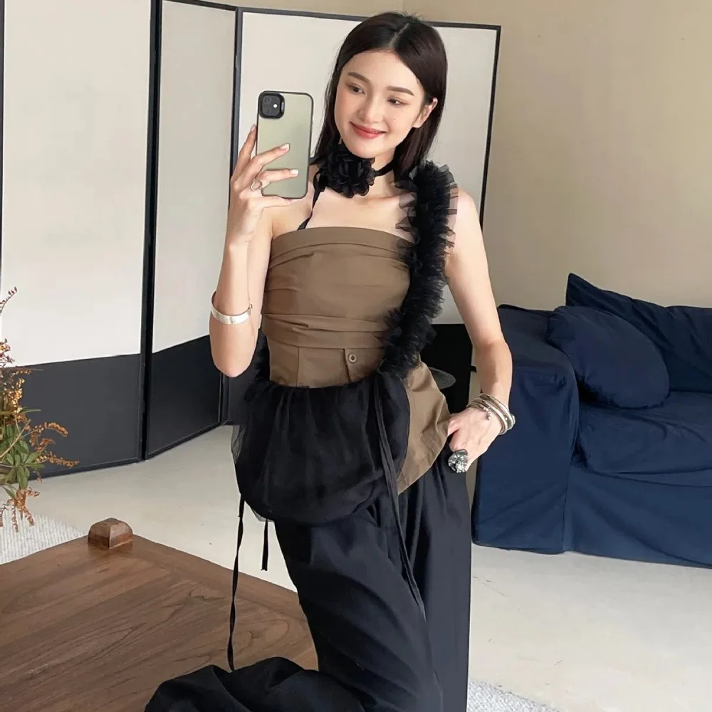 Кружевная Сетчатая Сумка через плечо из полиэстера шелковая лента на молнии