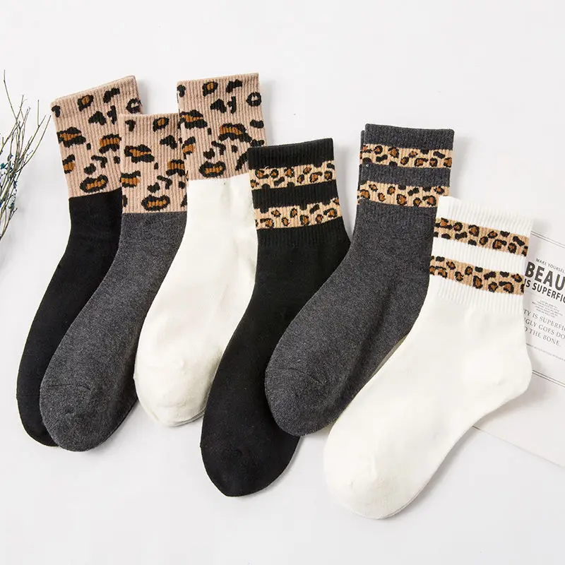 

Leopard Pattern Autuma Socks Style Novelty Japanese Spring Girls Socks Animal Summer Fashion Print Women Spotted For Mid-tube