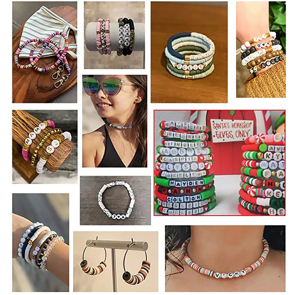 Плоские круглые бусины-разделители из полимерной глины 4/6 мм для изготовления