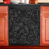 kitchen decor dishwasher magnet cover beautiful dark vintage floral design