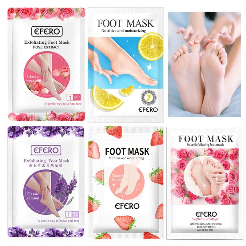 

5Pack Exfoliating Foot Peel Masks Socks for Pedicure Socks Exfoliation for Foot Mask Heel Peeling Dead Skin Remove Calluses