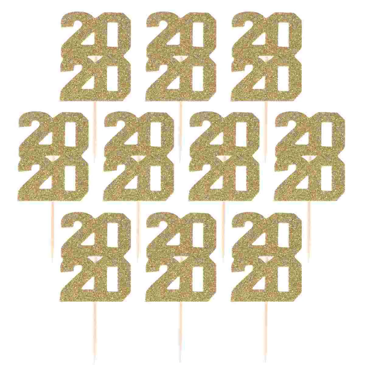 

30pcs New Year Cupcake Pick Cake Picks Cupcake Picks Cake Decoration Number New Year Cake Decoration