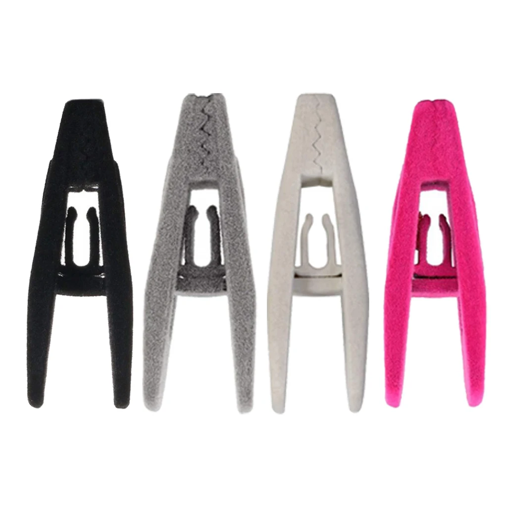 

20 Pieces Clothes Hanger Clip Drying Trousers Pants Clamp Organizing Holder Household Flocking Rack Organizer Black