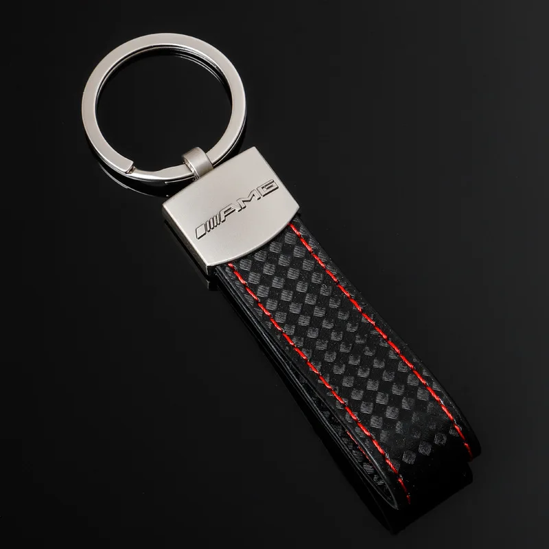 

Leather Car Key Ring Holder Pendent For AMG Logo W203 W204 W205 W209 W210 W211 W212 W176 W166 W163 W221 GLA CLS SL ML Kaychain