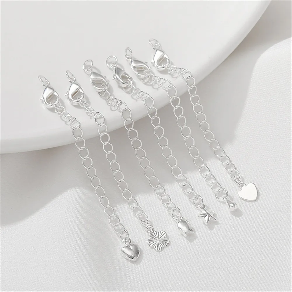 

Lobster Clasp Tail Chain Copper Plated Thick Silver Extension Chain Handmade DIY Bracelet Necklace Closure Buckle Accesso