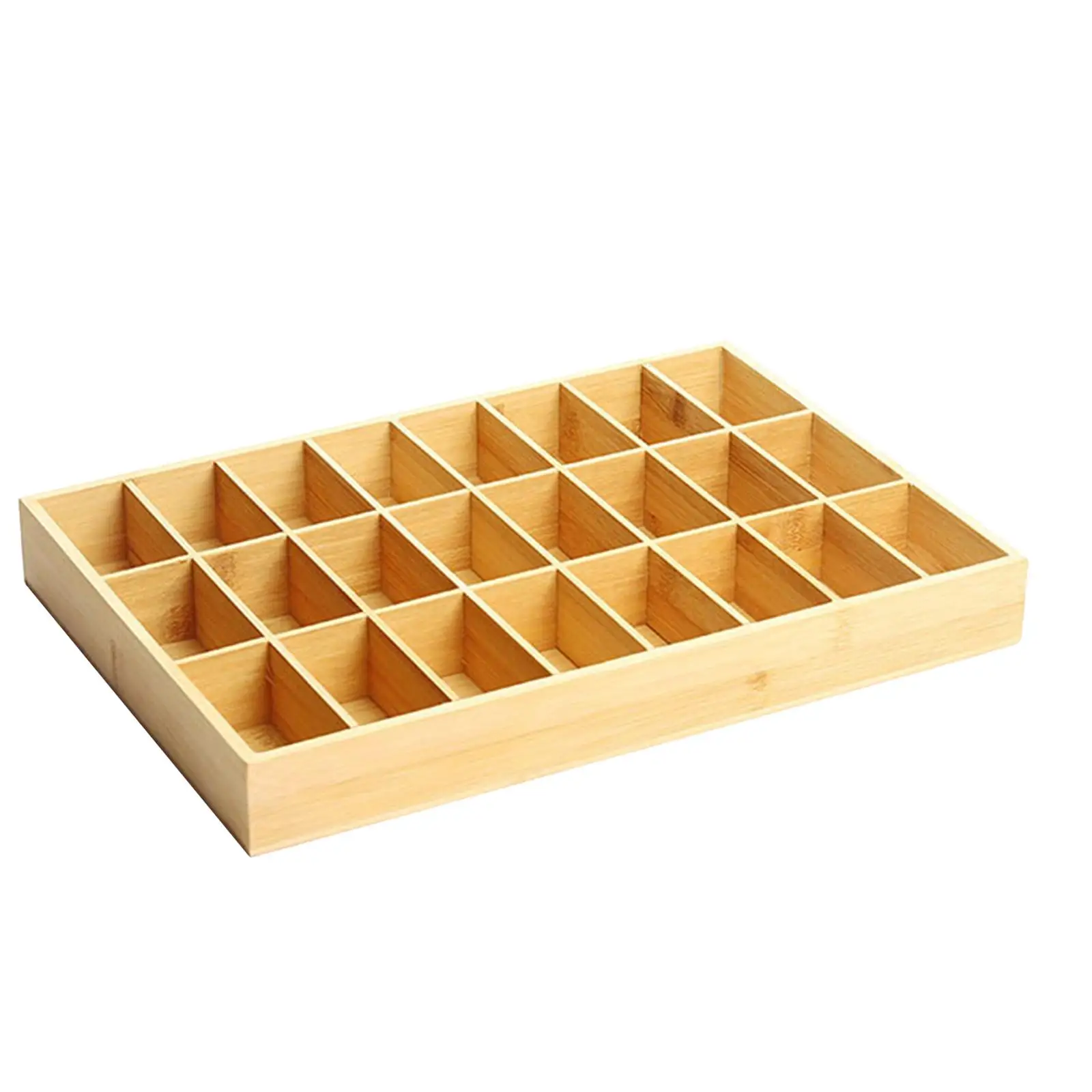 

Wood Jewelry Tray Organizer 24 Grids Collectibles Jewelry Box Stackable Holder Tray Showcase for Earring Necklace Bracelet Gift