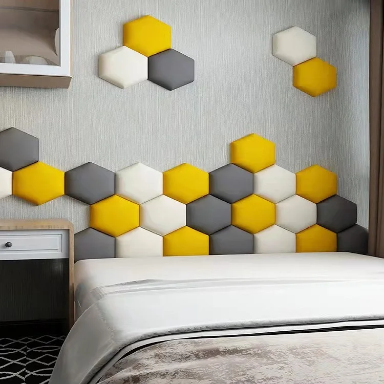 

Comfortable Self-adhesive hexagonal soft bag tatami wall