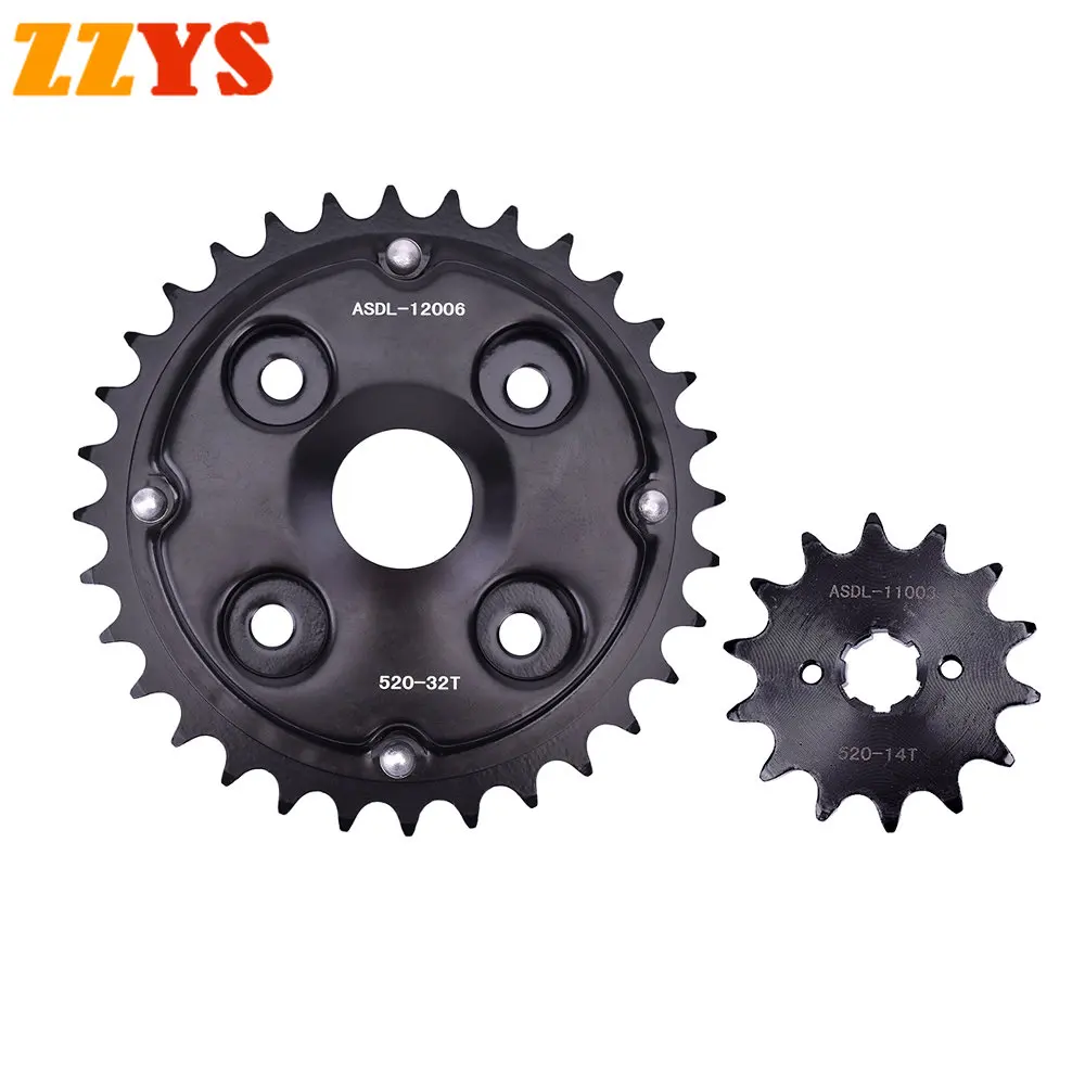 Передняя и задняя звездочки для мотоцикла Honda CB250 CB250M Night Hawk 520-1991 CB 2008, 14T 32 T 14 32 Зубьев 250cc