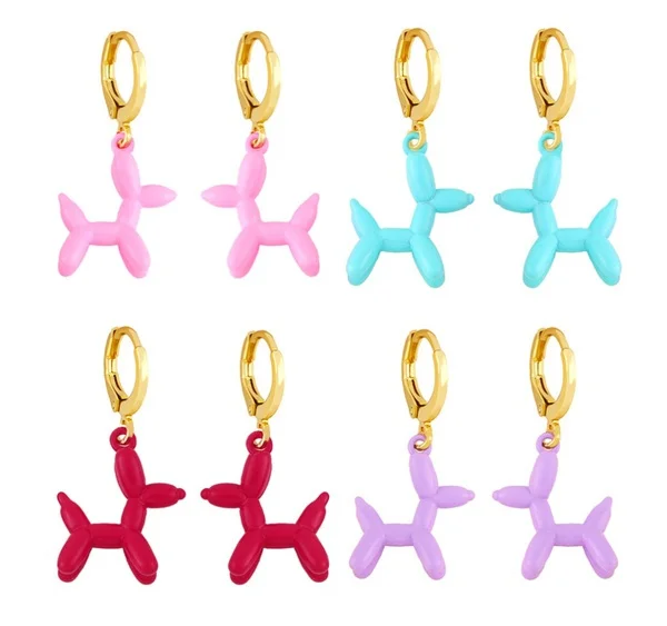 

Lovely Retro Colored Earrings Fashion Balloon Dog Earrings (bullets).
