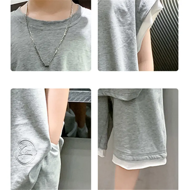 Boys Two Piece Summer Clothes Set Outfits Sleeveless T-shirt And Shorts 2022 New Big Boy Costumes for Kids Children Tracksuits