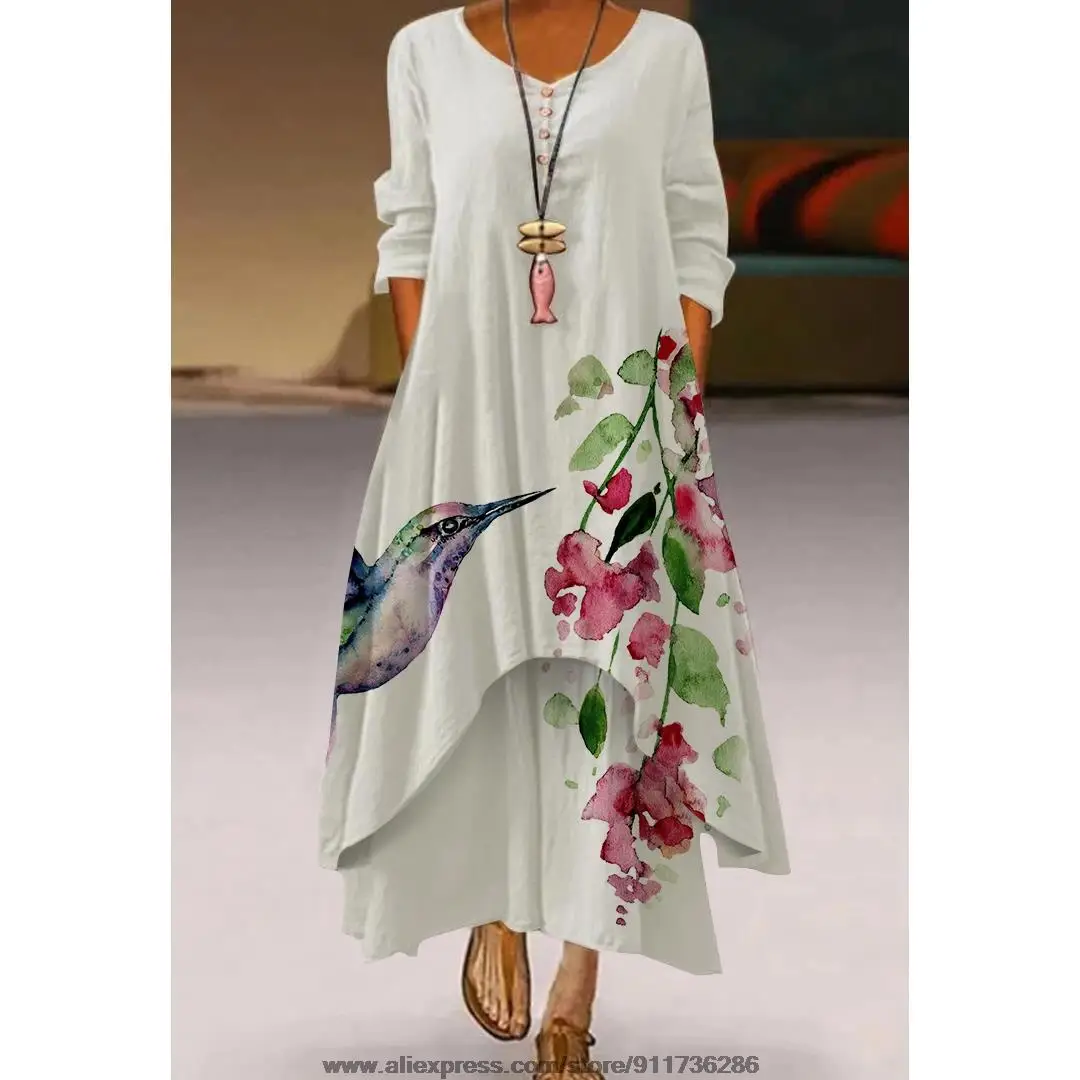 Платье в полоску с 3D-принтом на длинный рукав, V-образным вырезом и облегающим силуэтом, весенняя мода для женщин, уличная одежда на вечеринки, элегантный наряд с рисунком цветов.