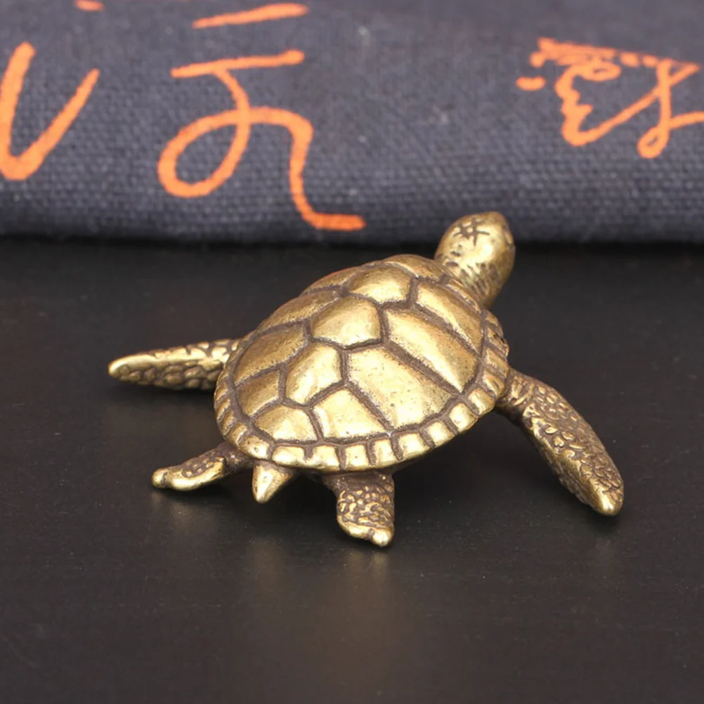 

Turtle Statue Figurinebrass Sculpture Figurines Animal Ornament Prosperity Tortoise Sea Wealth Decor Chinese Miniature Figures