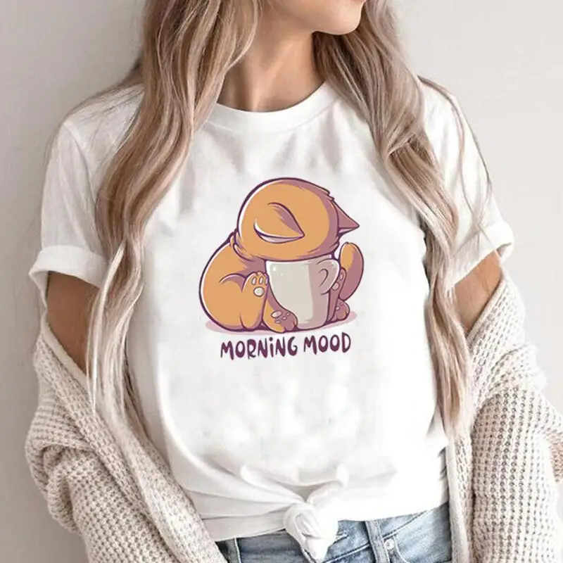 

Morning Mood Lovely Print Women T-Shirt Summer Fashion Tee Shirt Femme Short Sleeve Casaul T Shirt Women Tops Camiseta Mujer