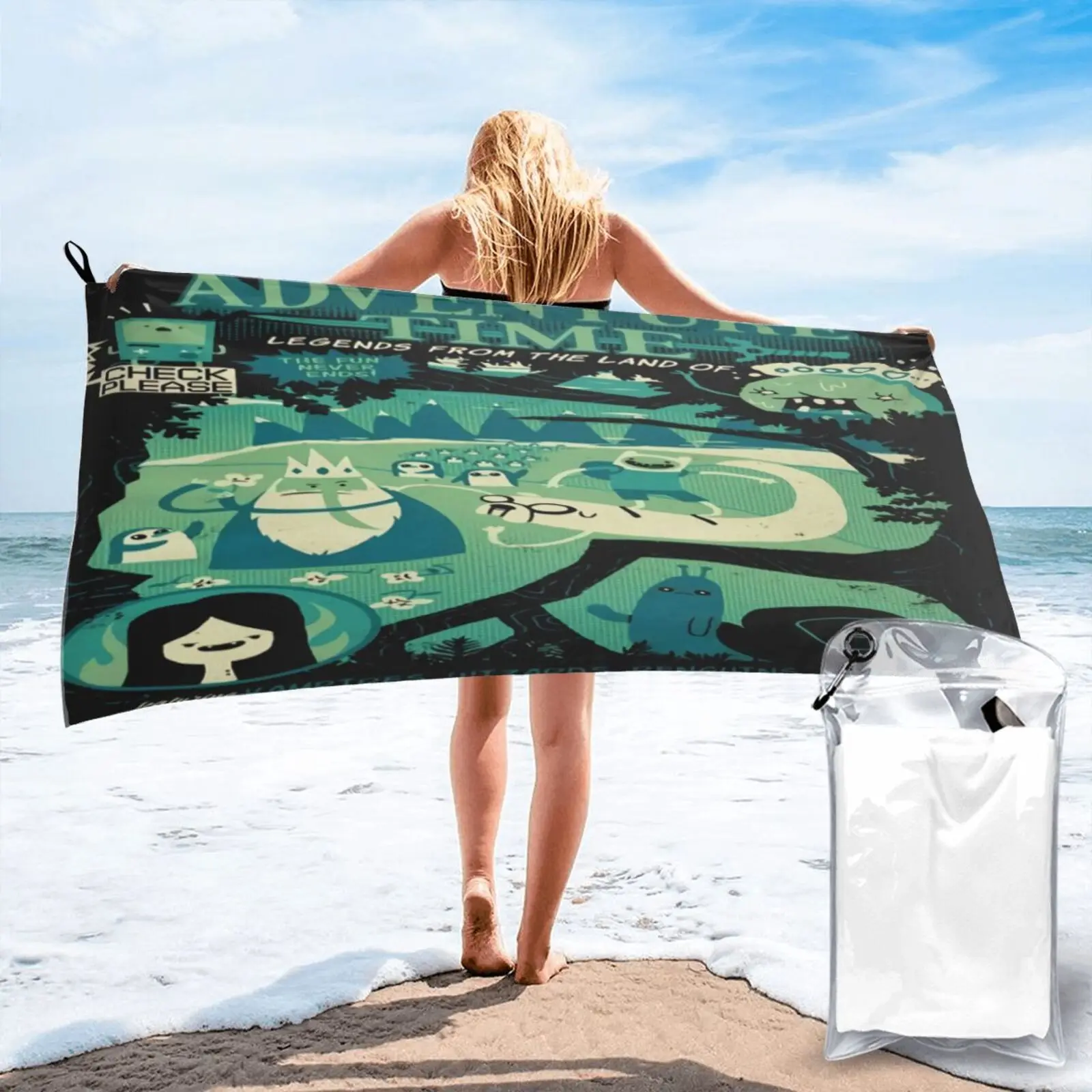 

Adventure Comics Adventure Time Beach Towel Large Bath Towel Hand Towel Bathrobe Female Beach Blanket Towel Beach Towel Luxury