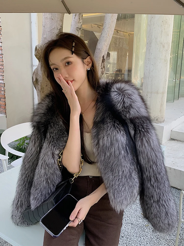 Fangtai 2023 Fashion Natural Real Fox Fur Coat Women Outwear FemaleVest Coats Winter Warm Luxury Clothing Free Shipping Jackets