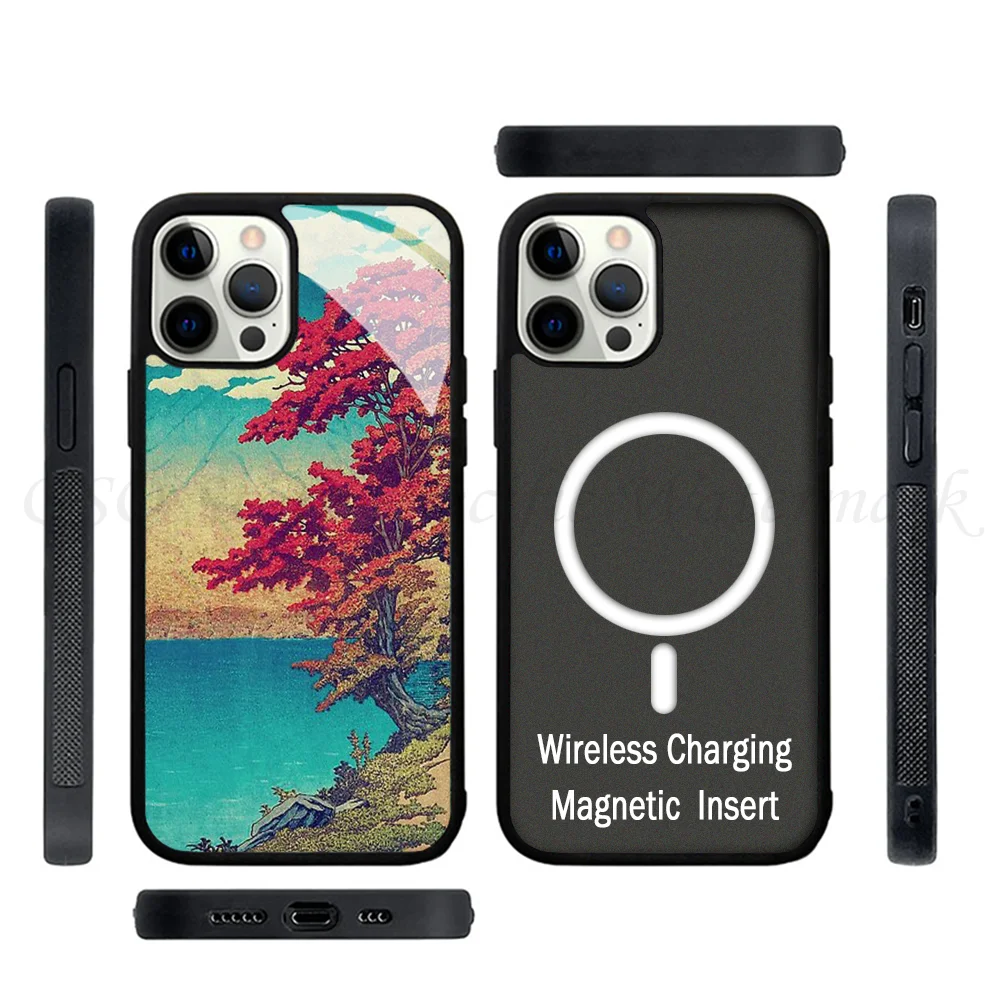 Чехол Для Телефона Hisseii Nature Landscape iPhone Сильный Магнитный Мягкий Защитный Из ТПУ