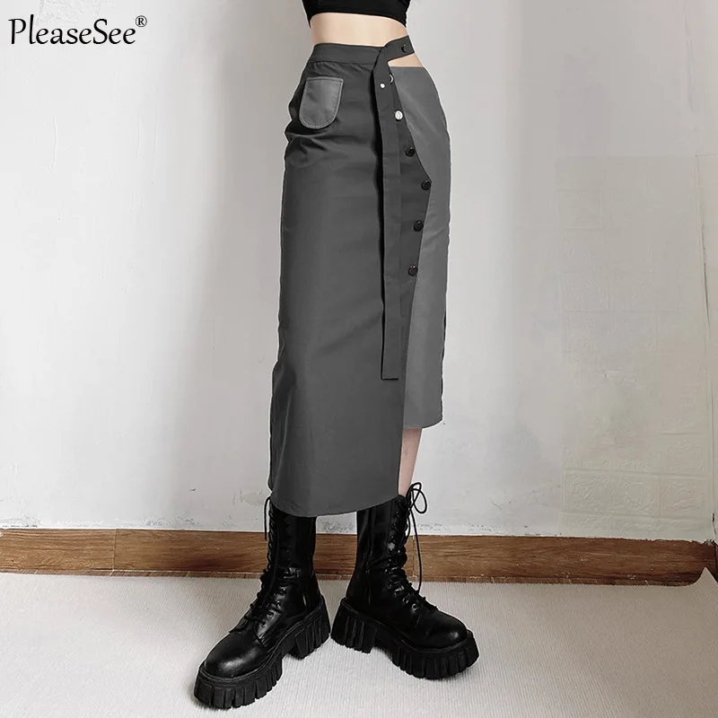 Punk Style Long Wrap Skirts Summer New Korean Fashion Casual Streetwear Women's Skinny Skirt Female Cheap Wholesale Dropshipping