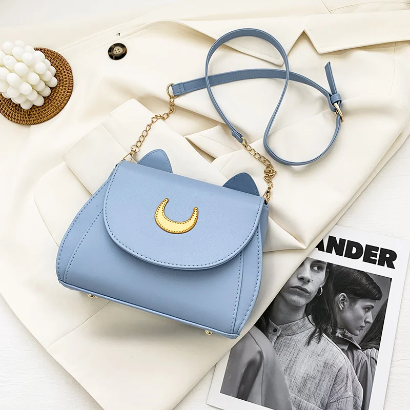 

2023 Autumn Sailor Moon Ladies Handbag Cat Shape Chain Women Shoulder Bag PU Leather Bag Women Tote Bag 2023 Leather Wallet
