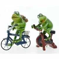 garden home decoration cycling spinning frog resin crafts ornament gift