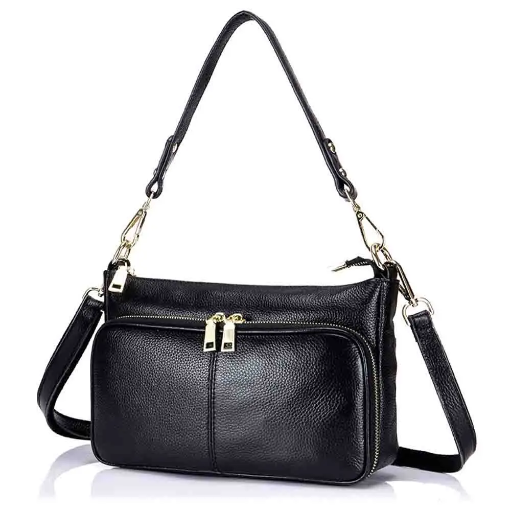 

MS Simplicity Genuine Leather Handbag for Women Satcheles Much Zipper Pocket Crossbody Shoulder Messenger Tote New In 2023