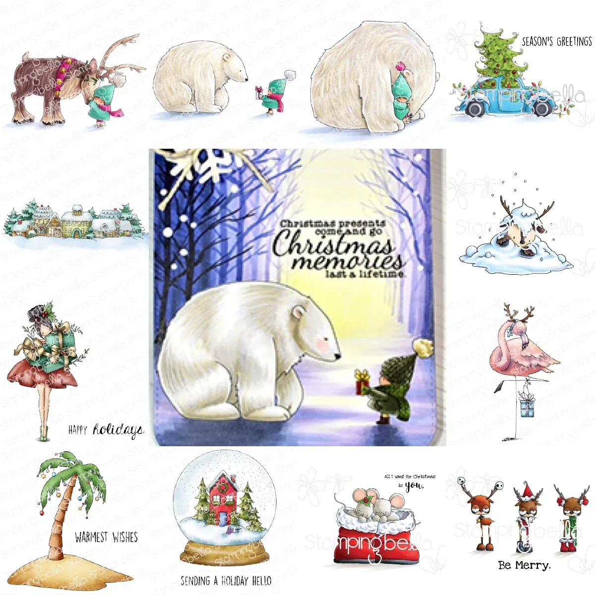 

Polar Bear Elk Christmas Elements Metal Cutting Dies and stamps DIY Scrapbooking Card Stencil Paper Cards Handmade 2023 New