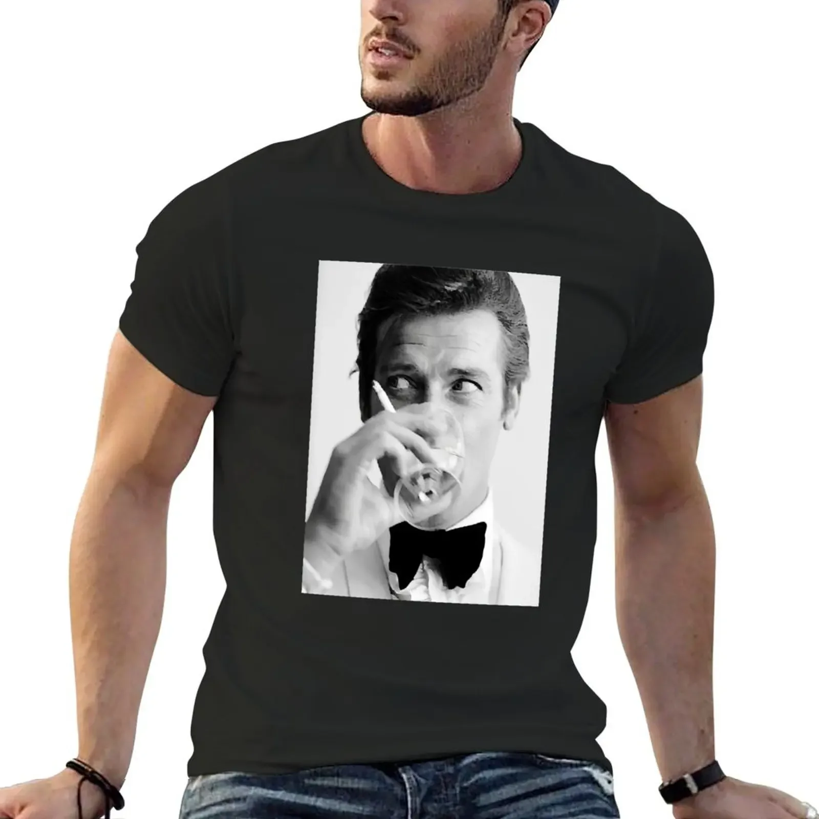 Футболка Roger Moore с мартини для мальчиков белая футболка на заказ простые белые