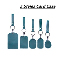 15 styles bus card induction protective sleeve keychain leather access card case key tag ring