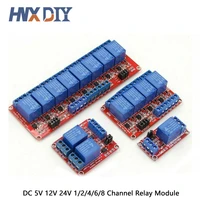 dc 5v 12v 24v 1 2 4 6 8 channel relay module board shield with optocoupler high and low level trigger 1 2 4 6 8 way power relay