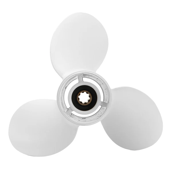 

White Marine Boat Outboard Propeller 9 1/4 x 8 Aluminum Alloy Right-hand Rotation 3 Blades For Yamaha 9.9-15-20HP