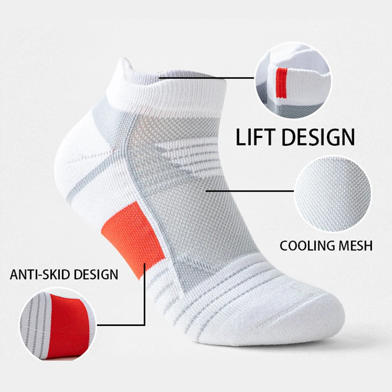 GYMIGO Men Sports Socks Creativity Professional Running Socks  Fitness Basketball Socks Quick Dry Cotton Socks For Men