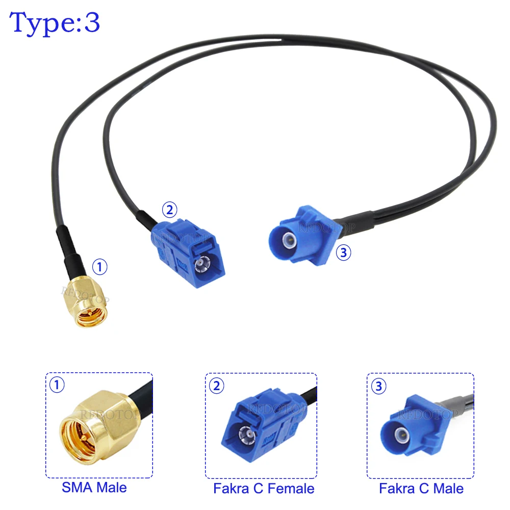 

RFDOTOP BT1786-RG174 разветвитель Fakra C на SMA