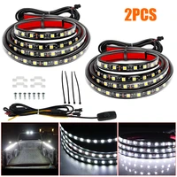 2pcsset car cargo truck bed signal lamp strip 12v universal rear tail running reverse double flash lights flexible led strip
