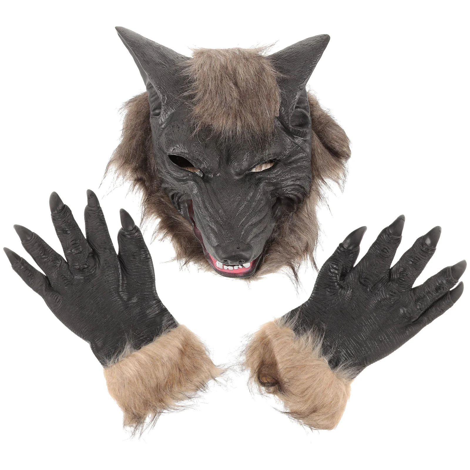 

Halloween Party Props Wolf Head Shape Mask Roleplay Items Fancy Dress Masquerade Clothing Scary Decorative Gloves