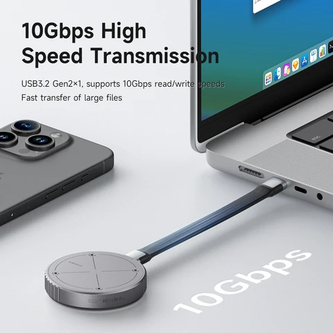 Magnetic M.2 2230 NVMe SSD Enclosure Magsafe SSD Case USB C 3.2 Gen2 to NVMe PCI-E для iPhone 16 Pro Max ProRes MacBook