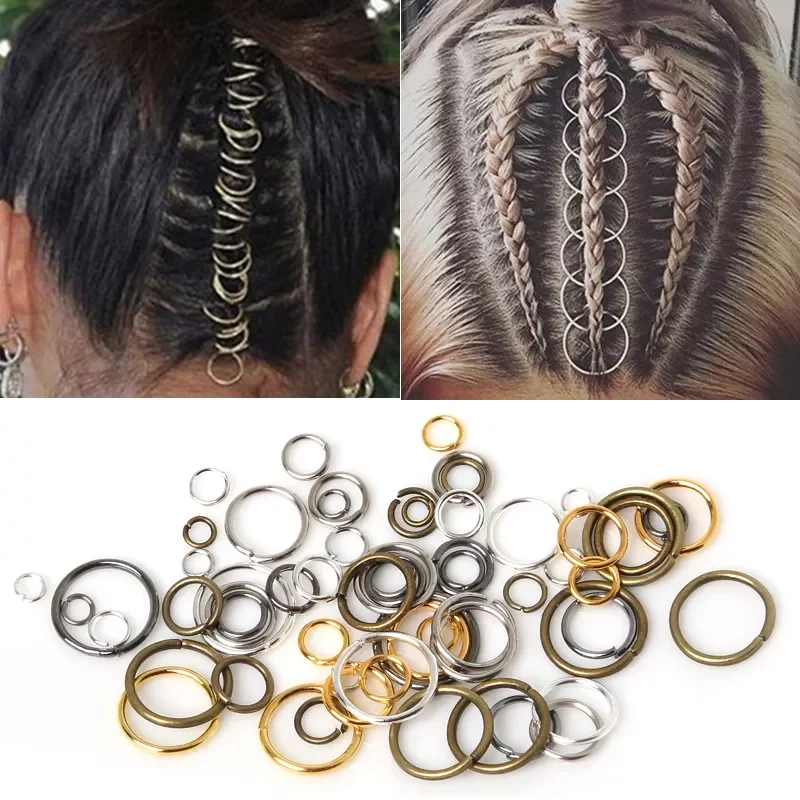 

Металлические африканские Кольца для волос, бусины, манжеты, кольца, подвески, страшные косички для волос, ювелирные украшения для волос, ак...