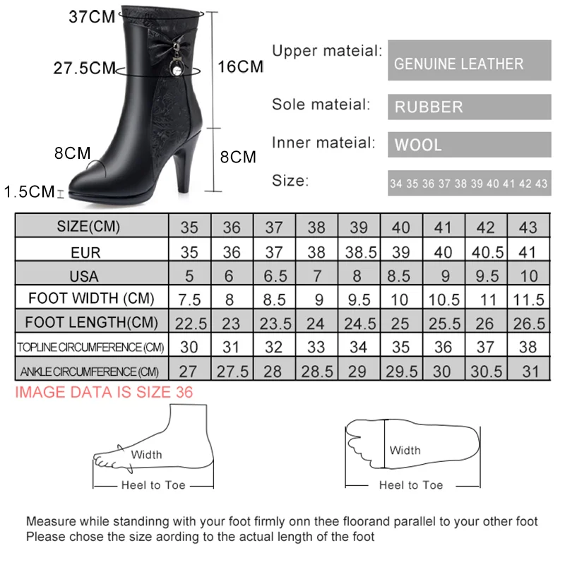 AIYUQI Women Boots High Heel 2023 New Genuine Leather Stiletto Women Winter Boots Wool Warm Fashion Women Dress Boots